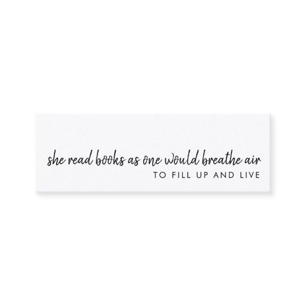 Minimalist Bookmark Modern Promotional Mini Card
