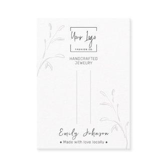 Minimalist Botanical QR Jewelry Hair Clip Display  Calling Card