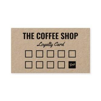 Minimalist brown kraft simple black typography loyalty card