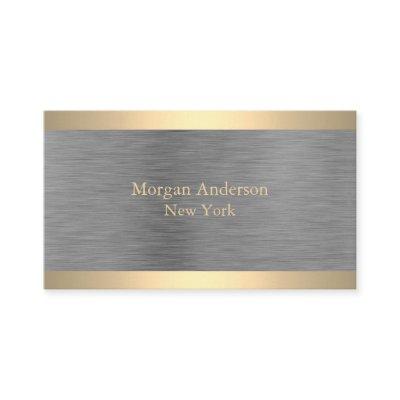 Minimalist Brushed Metal Gold Banding