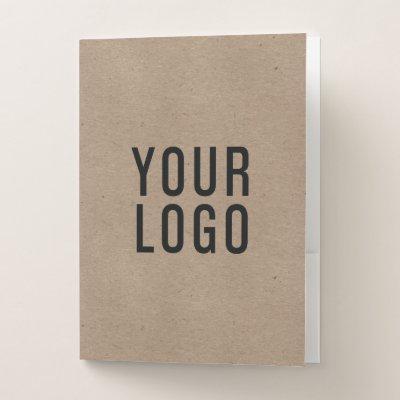 Minimalist Business Logo Card Slot Kraft Paper Pocket Folder