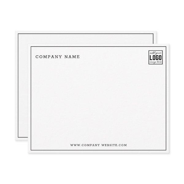 Minimalist Business Logo Company Name Note Card