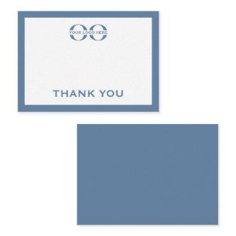 Minimalist Business Logo Thank You Card Dusty Blue