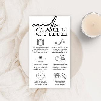 Minimalist Candle Safety Instructions Cards