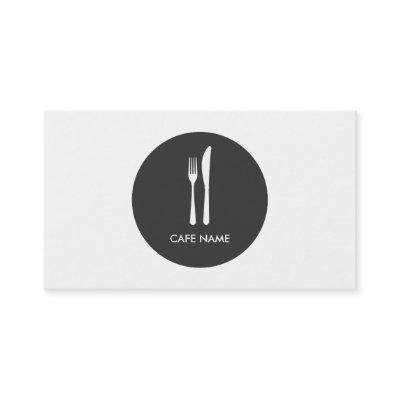 Minimalist Catering Fork and Knife Circle Logo
