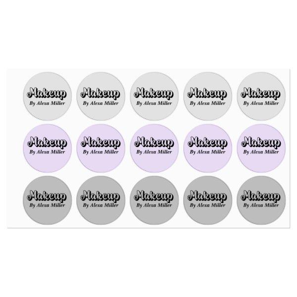 Minimalist chic black and gray makeup QR code  Labels