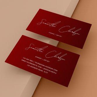 Minimalist Classy Dark Red Handwritten Script