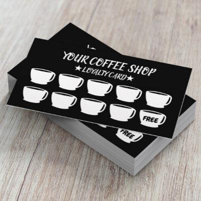 Minimalist Coffee Cups Coffee Loyalty Cards