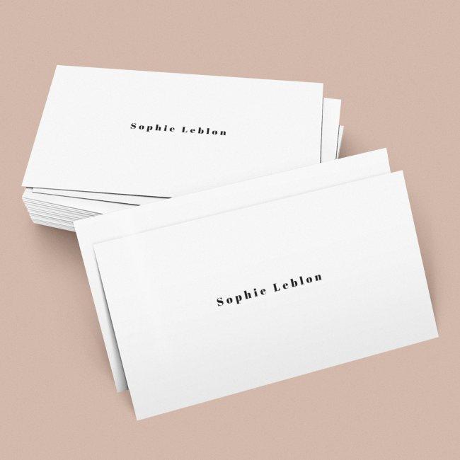 Minimalist contact card with modern font name