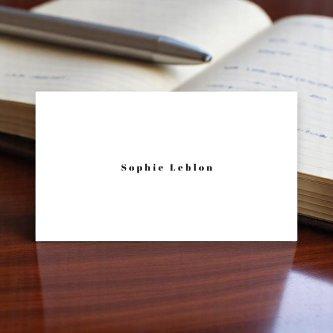 Minimalist contact card with modern font name