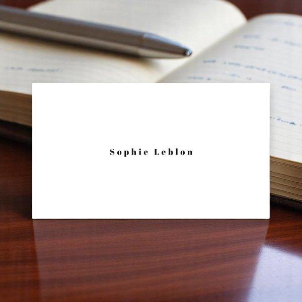Minimalist contact card with modern font name