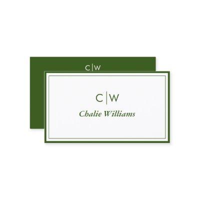 Minimalist Dark Olive Green, 2 Borders