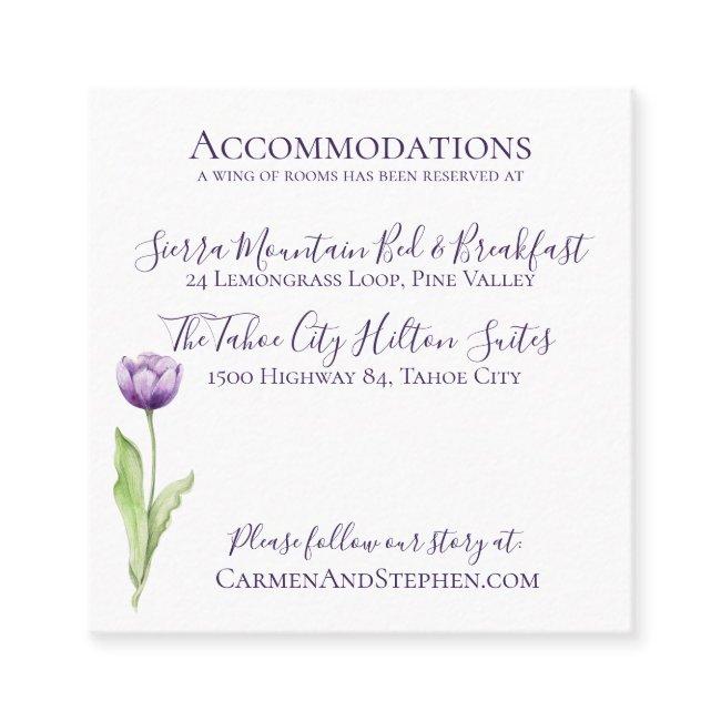 Minimalist Deep Purple Single Tulip Wedding Detail Square