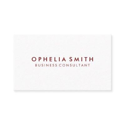 Minimalist Deep Red Text
