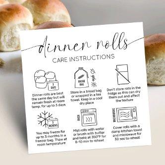 Minimalist Dinner Bread Rolls Care Instructions Square