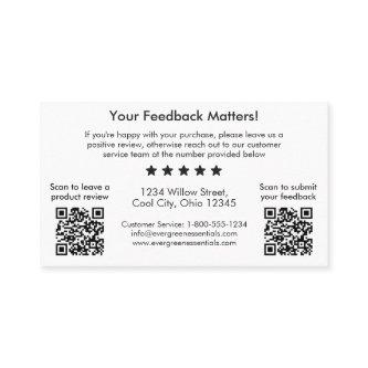 Minimalist Double QR Code Thank You Insert Card