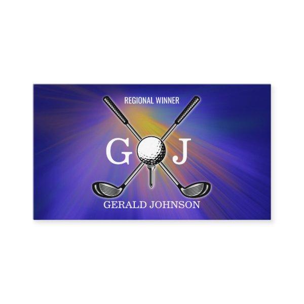 Minimalist Elegant Custom Golf Monogram Design Bus