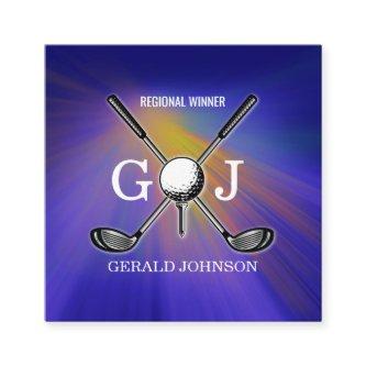 Minimalist Elegant Custom Golf Monogram Design Bus Square