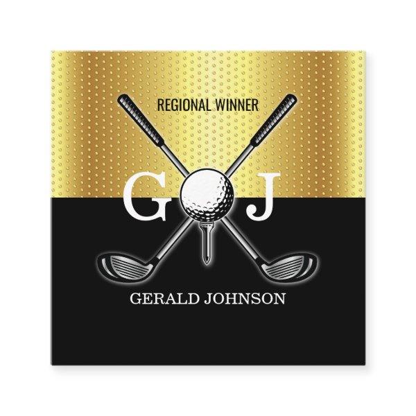 Minimalist Elegant Custom Golf Monogram Design Squ Square