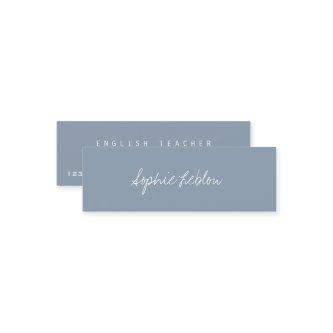 Minimalist Elegant English Teacher Dusty Blue Mini
