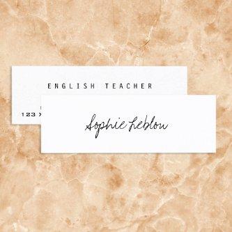 Minimalist elegant english teacher mini