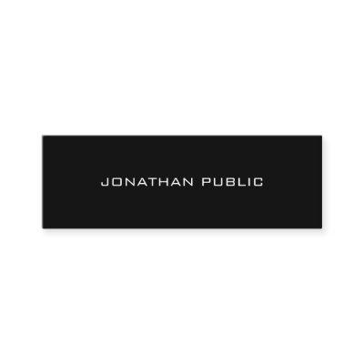 Minimalist Elegant Modern Black White Sleek Plain Mini