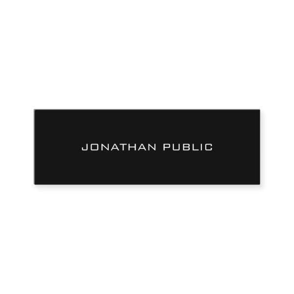 Minimalist Elegant Modern Black White Sleek Plain Mini