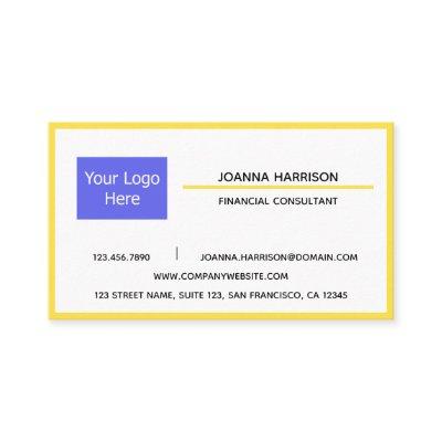 Minimalist Elegant Modern Logo Shiny Gold Frame