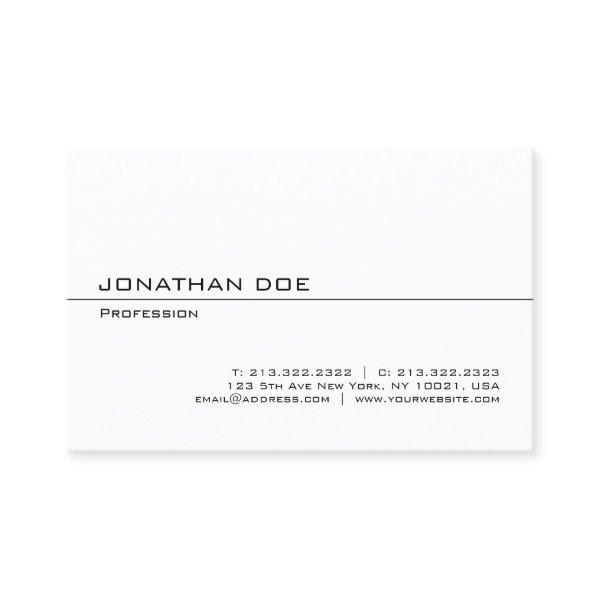 Minimalist Elegant Modern Professional White Sleek