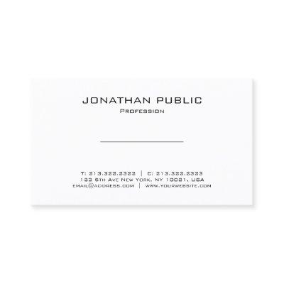Minimalist Elegant Modern White Plain Professional