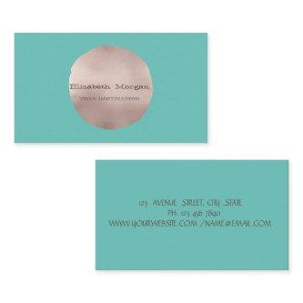 Minimalist Elegant Rose Gold Circle Mint Green