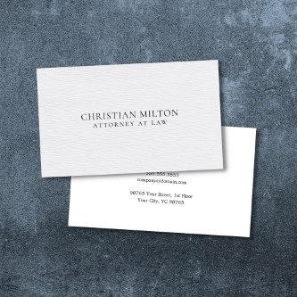 Minimalist Elegant Texture White Attorney at Law