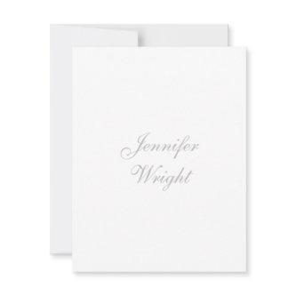 Minimalist elegant unique modern plain grey white note card