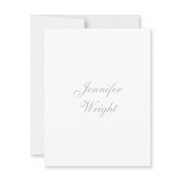 Minimalist elegant unique modern plain grey white note card