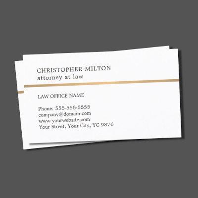 Minimalist Elegant White Faux Copper Line Attorney