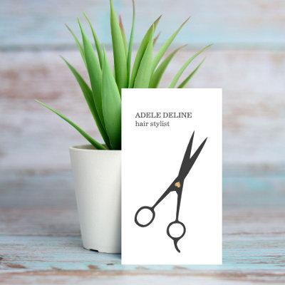 Minimalist Elegant White Grey Scissor Hair Stylist