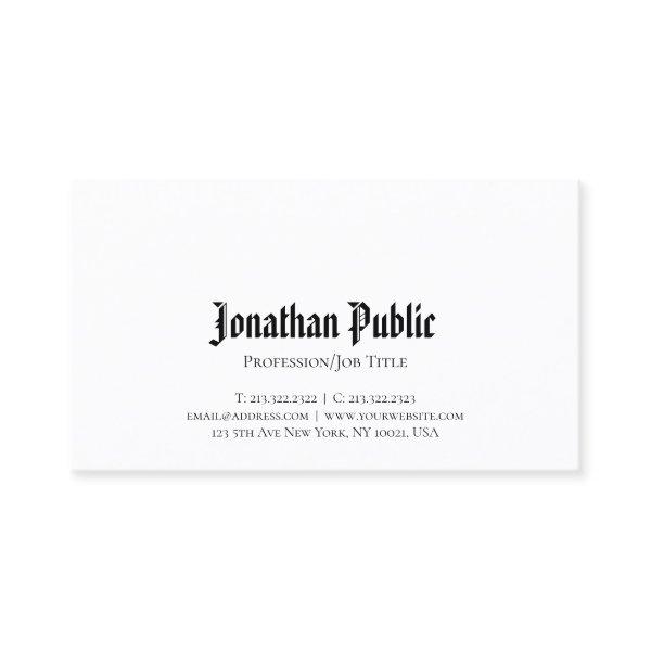 Minimalist Elegant White Professional Classic Look
