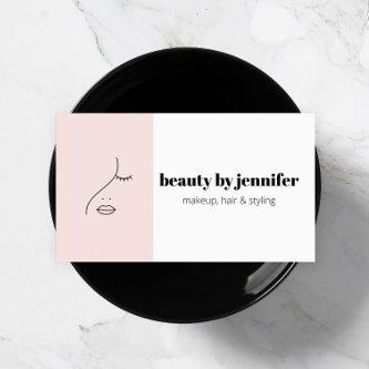 Minimalist Face Beauty Logo Makeup Artist Pink