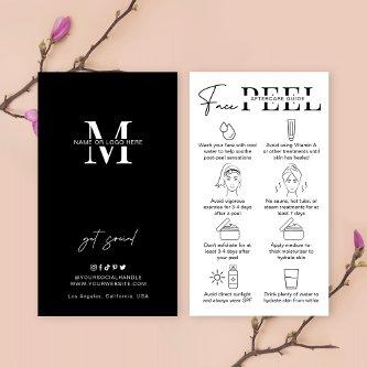 Minimalist Face Peel Aftercare Guide Instructions
