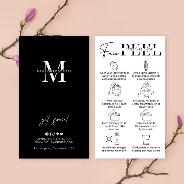 Minimalist Face Peel Aftercare Guide Instructions