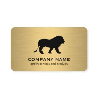 Minimalist Faux Gold Metallic / Lion Icon