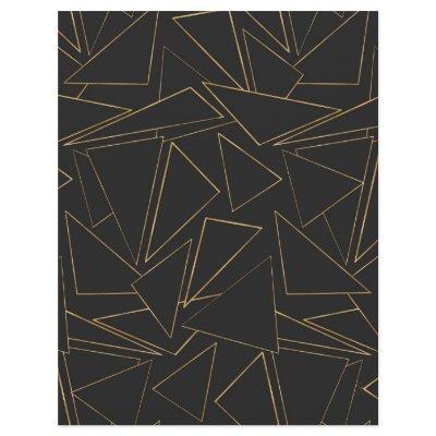 Minimalist Geometric Gold Black Strokes Triangles Letterhead