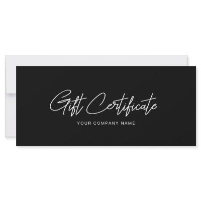 Minimalist Gift Certificate