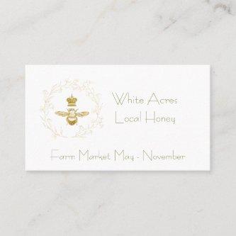 Minimalist Gold-Glitter Bee and Crown