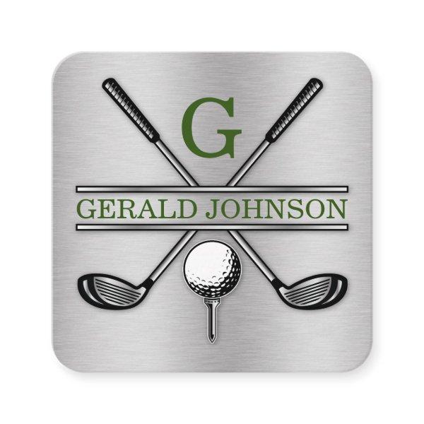 Minimalist Golf Monogram Square