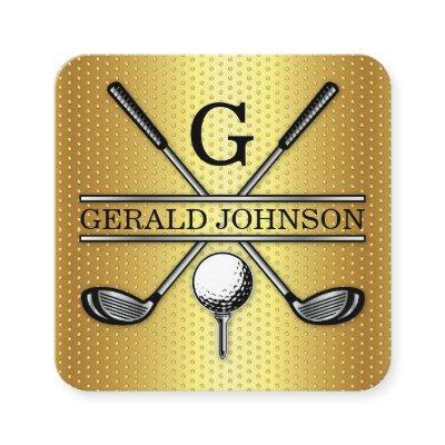 Minimalist Golf Monogram Square