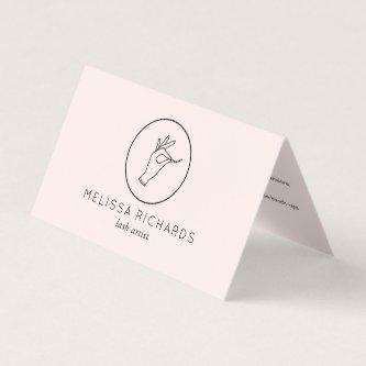 Minimalist Hand and Lashes Logo Pink Aftercare