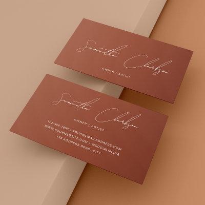 Minimalist Hand-Lettered Script Rustic Terracotta