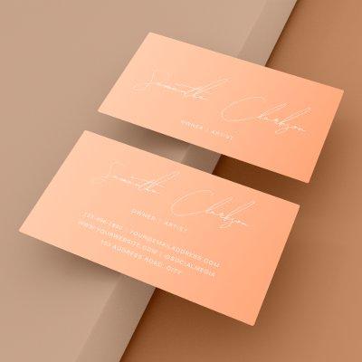 Minimalist Hand-Lettered White Script Creamy Peach