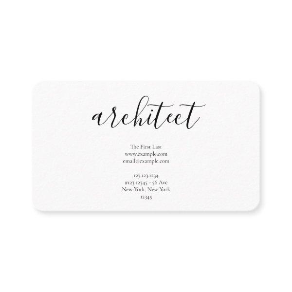 Minimalist Handwriting Architect with Logo
